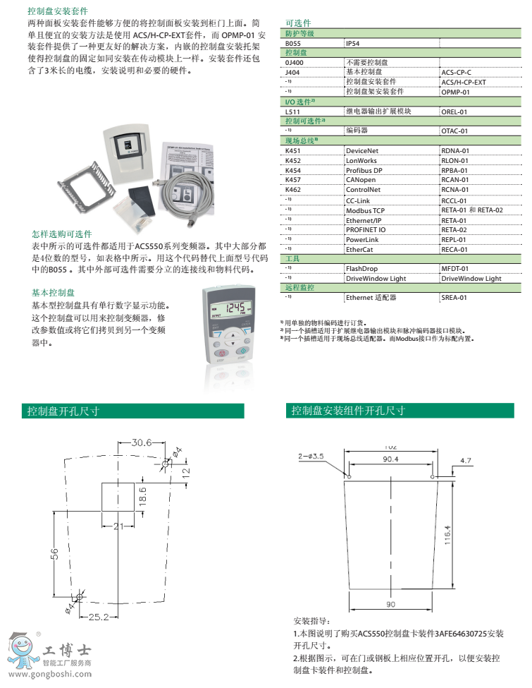 ABB變頻器 ACS550安裝注意事項